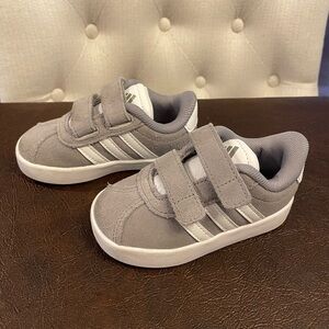 Toddler Adidas White and Gray Sneakers 5T